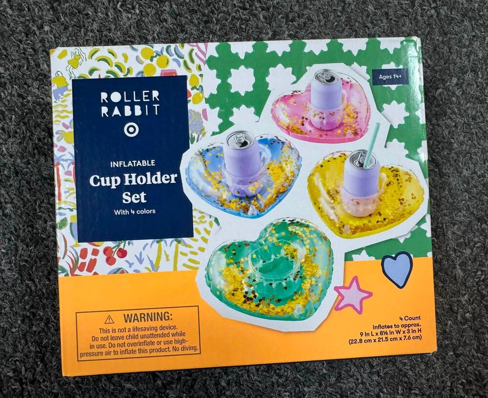 New Roller Rabbit x Target Inflatable Cup Holder Set with 4 colors